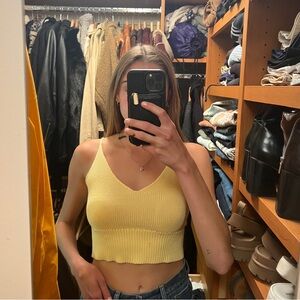 Yellow knit tank top